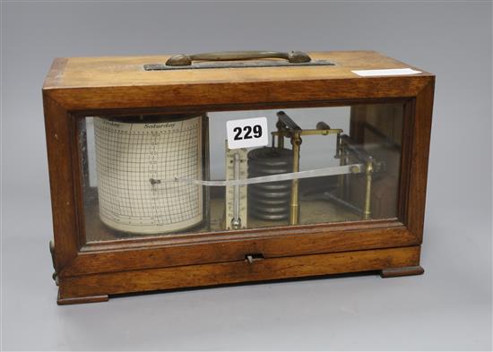 An early 20th century oak cased barograph